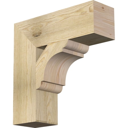 Ekena Millwork 6"W x 20"D x 20"H Olympic Block Rough Sawn Bracket, Douglas Fir