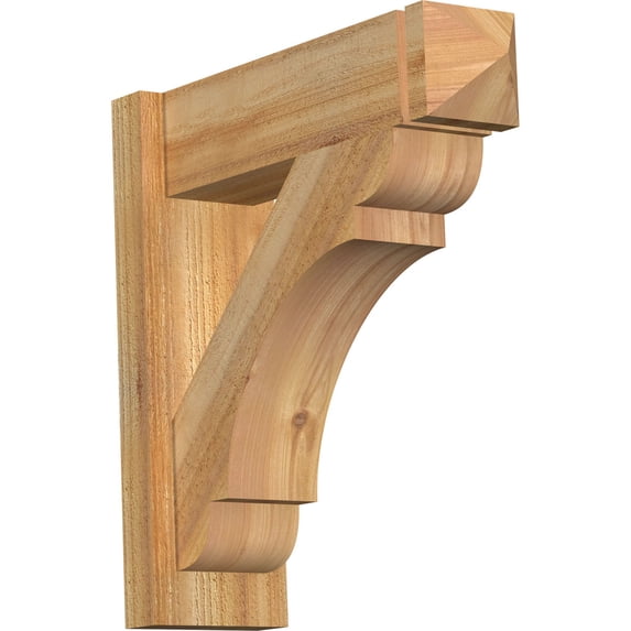 Ekena Millwork 6"W x 20"D x 20"H Olympic Rough Sawn Arts and Crafts Outlooker, Western Red Cedar