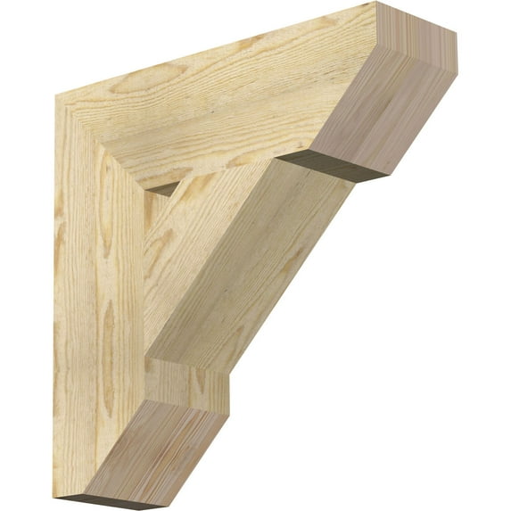 Ekena Millwork 6"W x 20"D x 20"H Traditional Slat Rough Sawn Bracket, Douglas Fir