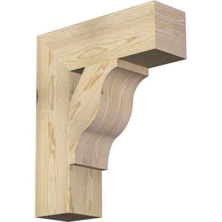 Ekena Millwork 6"W x 20"D x 24"H Funston Block Rough Sawn Bracket, Douglas Fir