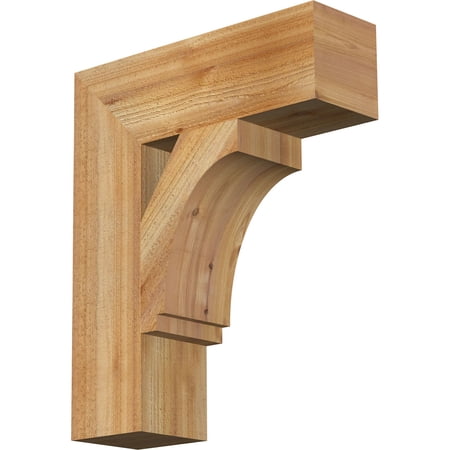 Ekena Millwork 6"W x 20"D x 24"H Imperial Block Rough Sawn Bracket, Western Red Cedar