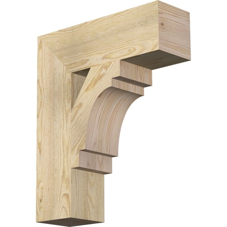 Ekena Millwork 6"W x 20"D x 24"H Merced Block Rough Sawn Bracket, Douglas Fir