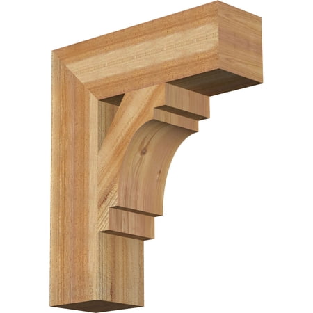 Ekena Millwork 6"W x 20"D x 24"H Merced Block Rough Sawn Bracket, Western Red Cedar