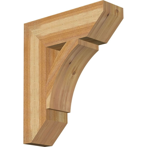 Ekena Millwork 6"W x 20"D x 24"H Thorton Slat Rough Sawn Bracket, Western Red Cedar