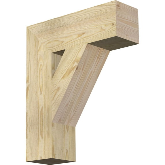 Ekena Millwork 6"W x 20"D x 24"H Traditional Block Rough Sawn Bracket, Douglas Fir