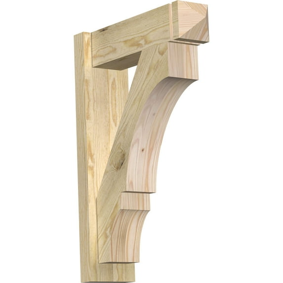 Ekena Millwork 6"W x 20"D x 28"H Balboa Rough Sawn Arts and Crafts Outlooker, Douglas Fir