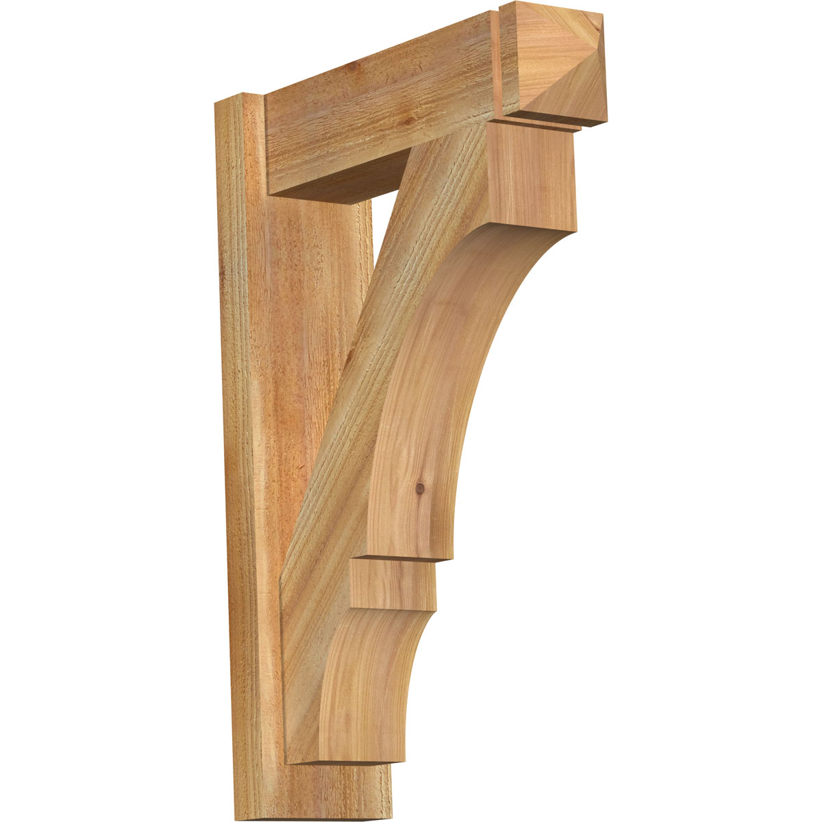 Ekena Millwork 6"W x 20"D x 28"H Balboa Rough Sawn Arts and Crafts Outlooker, Western Red Cedar