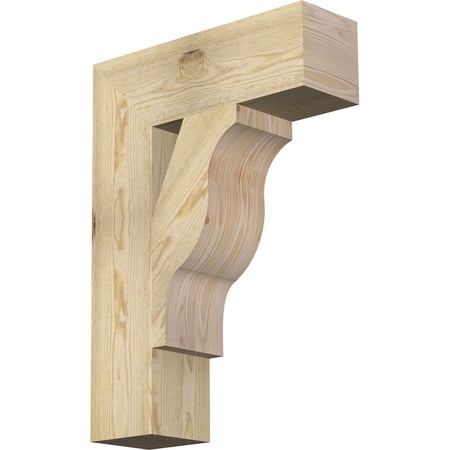 Ekena Millwork 6"W x 20"D x 28"H Funston Block Rough Sawn Bracket, Douglas Fir