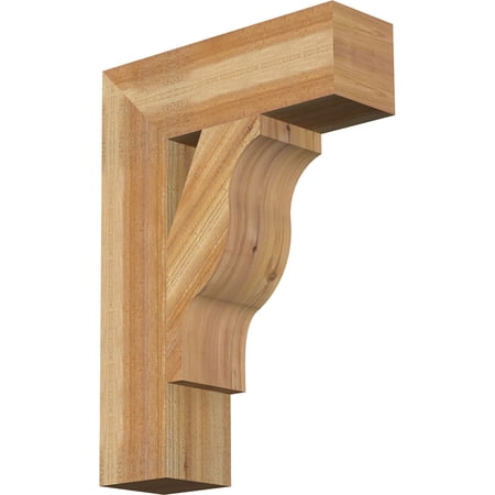 Ekena Millwork 6"W x 20"D x 28"H Funston Block Rough Sawn Bracket, Western Red Cedar
