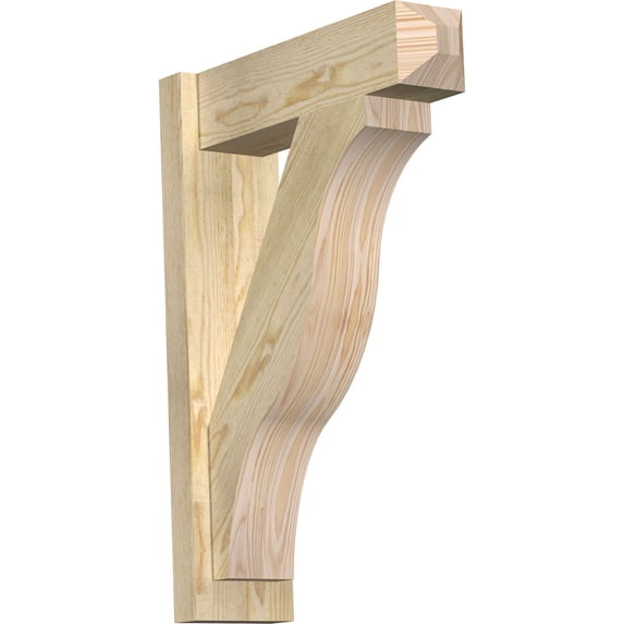 Ekena Millwork 6"W x 20"D x 28"H Funston Rough Sawn Craftsman Outlooker, Douglas Fir