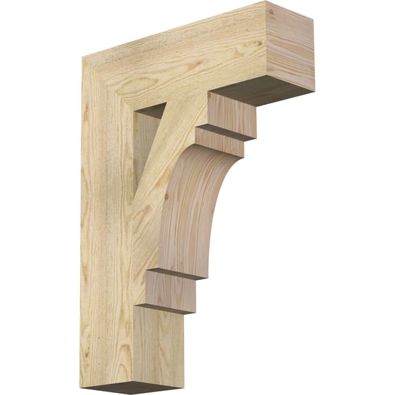 Ekena Millwork 6"W x 20"D x 28"H Merced Block Rough Sawn Bracket, Douglas Fir