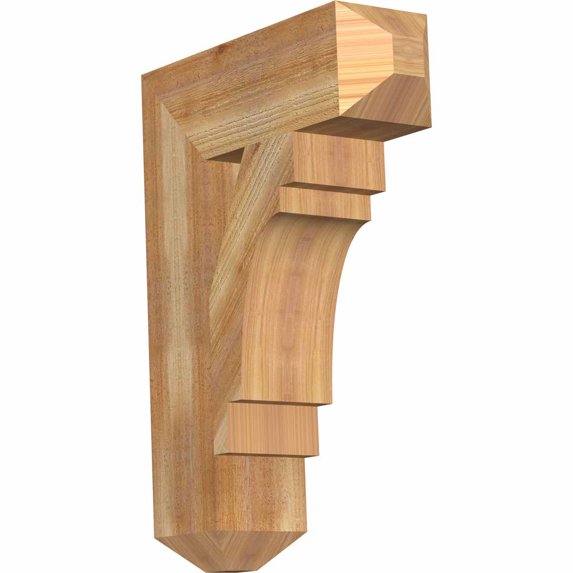 Ekena Millwork 6"W x 20"D x 28"H Merced Craftsman Rough Sawn Bracket, Western Red Cedar