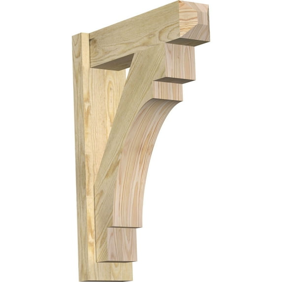 Ekena Millwork 6"W x 20"D x 28"H Merced Rough Sawn Craftsman Outlooker, Douglas Fir