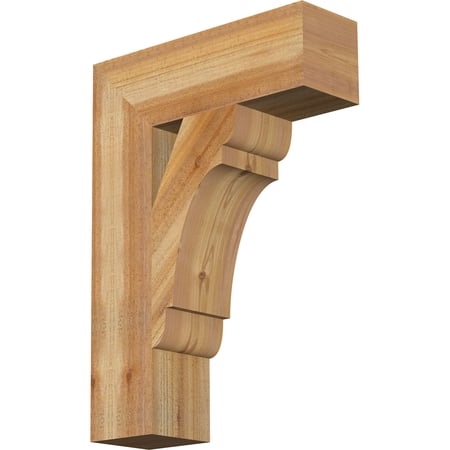 Ekena Millwork 6"W x 20"D x 28"H Olympic Block Rough Sawn Bracket, Western Red Cedar