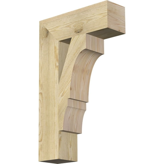 Ekena Millwork 6"W x 20"D x 32"H Balboa Block Rough Sawn Bracket, Douglas Fir