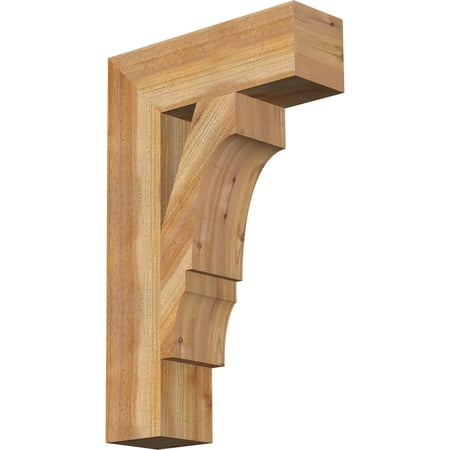 Ekena Millwork 6"W x 20"D x 32"H Balboa Block Rough Sawn Bracket, Western Red Cedar
