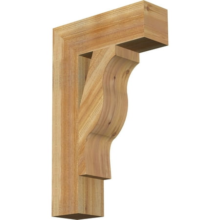 Ekena Millwork 6"W x 20"D x 32"H Funston Block Rough Sawn Bracket, Western Red Cedar