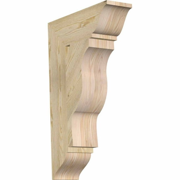 Ekena Millwork 6"W x 20"D x 32"H Funston Traditional Rough Sawn Bracket, Douglas Fir