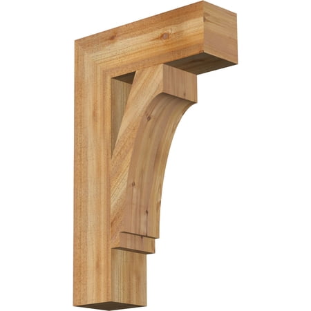 Ekena Millwork 6"W x 20"D x 32"H Imperial Block Rough Sawn Bracket, Western Red Cedar