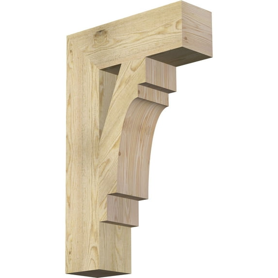Ekena Millwork 6"W x 20"D x 32"H Merced Block Rough Sawn Bracket, Douglas Fir