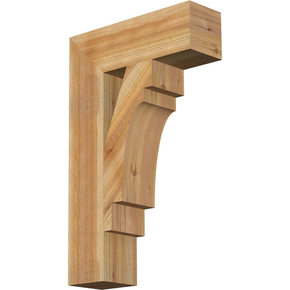 Ekena Millwork 6"W x 20"D x 32"H Merced Block Rough Sawn Bracket, Western Red Cedar