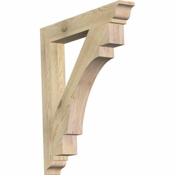 Ekena Millwork 6"W x 20"D x 32"H Merced Traditional Rough Sawn Bracket, Douglas Fir