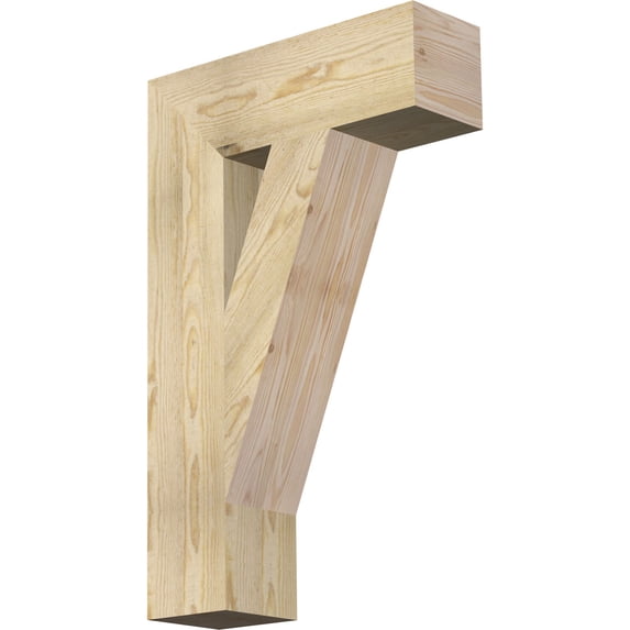 Ekena Millwork 6"W x 20"D x 32"H Traditional Block Rough Sawn Bracket, Douglas Fir