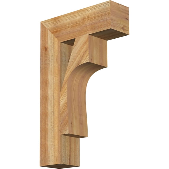 Ekena Millwork 6"W x 20"D x 32"H Westlake Block Rough Sawn Bracket, Western Red Cedar