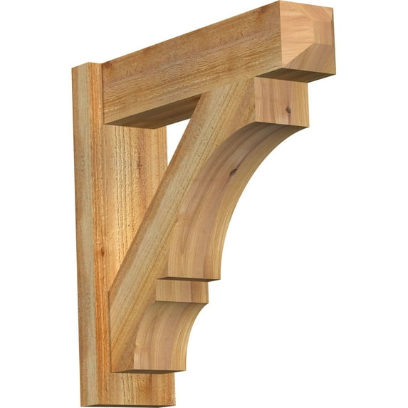 Ekena Millwork 6"W x 22"D x 22"H Balboa Rough Sawn Craftsman Outlooker, Western Red Cedar