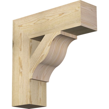 Ekena Millwork 6"W x 22"D x 22"H Funston Block Rough Sawn Bracket, Douglas Fir