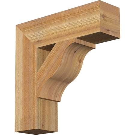 Ekena Millwork 6"W x 22"D x 22"H Funston Block Rough Sawn Bracket, Western Red Cedar