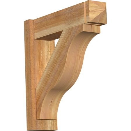 Ekena Millwork 6"W x 22"D x 22"H Funston Rough Sawn Arts and Crafts Outlooker, Western Red Cedar