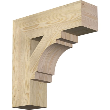 Ekena Millwork 6"W x 22"D x 22"H Merced Block Rough Sawn Bracket, Douglas Fir