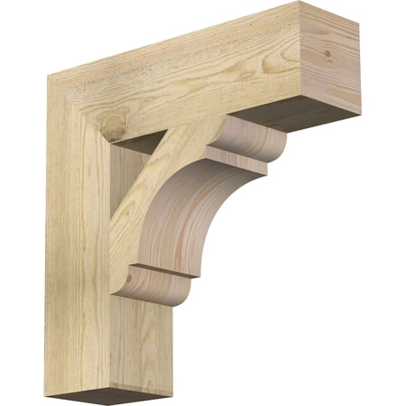 Ekena Millwork 6"W x 22"D x 22"H Olympic Block Rough Sawn Bracket, Douglas Fir