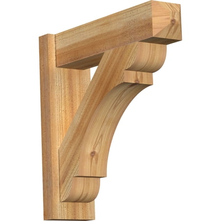 Ekena Millwork 6"W x 22"D x 22"H Olympic Rough Sawn Craftsman Outlooker, Western Red Cedar