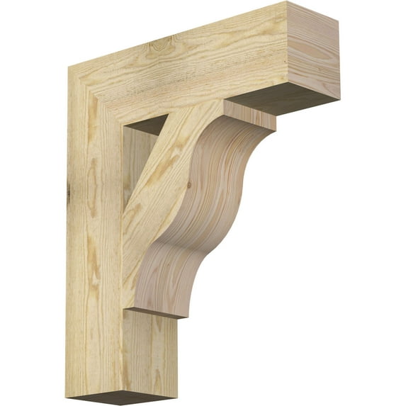 Ekena Millwork 6"W x 22"D x 26"H Funston Block Rough Sawn Bracket, Douglas Fir