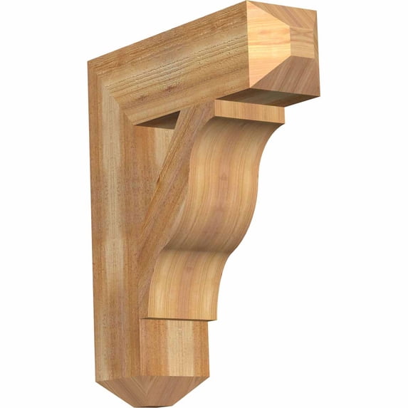 Ekena Millwork 6"W x 22"D x 26"H Funston Craftsman Rough Sawn Bracket, Western Red Cedar