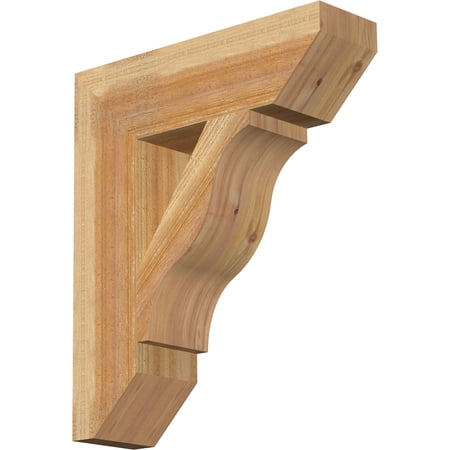 Ekena Millwork 6"W x 22"D x 26"H Funston Slat Rough Sawn Bracket, Western Red Cedar