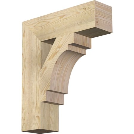 Ekena Millwork 6"W x 22"D x 26"H Merced Block Rough Sawn Bracket, Douglas Fir