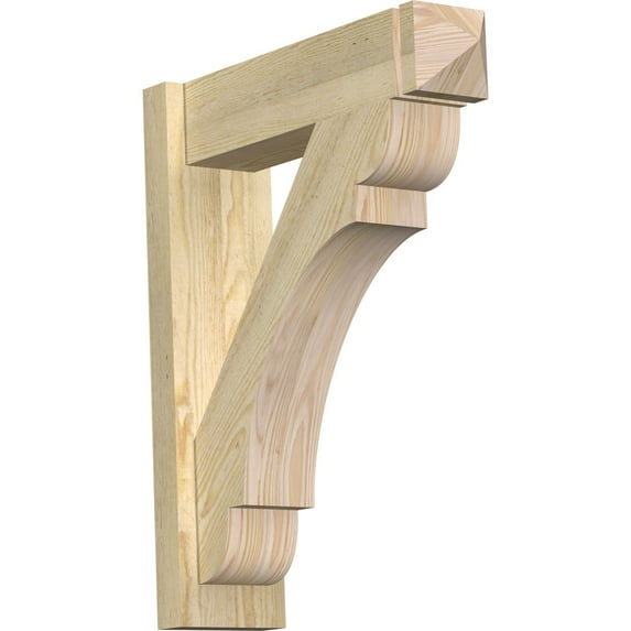 Ekena Millwork 6"W x 22"D x 26"H Olympic Rough Sawn Arts and Crafts Outlooker, Douglas Fir