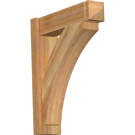 Ekena Millwork 6"W x 22"D x 26"H Thorton Rough Sawn Arts and Crafts Outlooker, Western Red Cedar