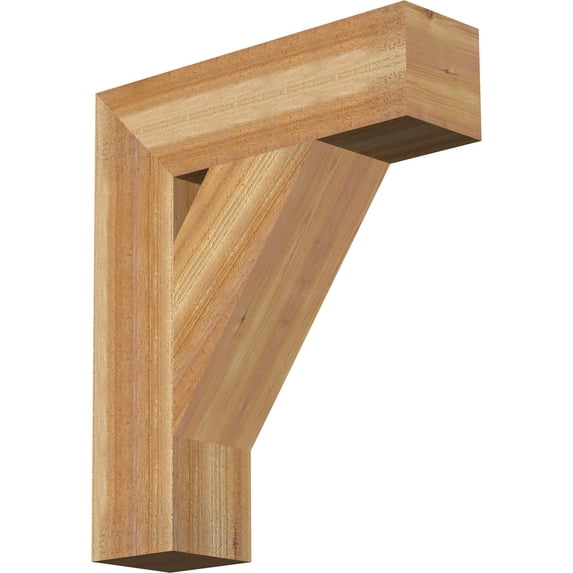 Ekena Millwork 6"W x 22"D x 26"H Traditional Block Rough Sawn Bracket, Western Red Cedar