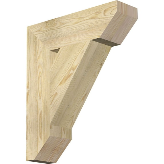 Ekena Millwork 6"W x 22"D x 26"H Traditional Slat Rough Sawn Bracket, Douglas Fir