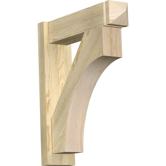 Ekena Millwork 6"W x 22"D x 26"H Westlake Rough Sawn Arts and Crafts Outlooker, Douglas Fir