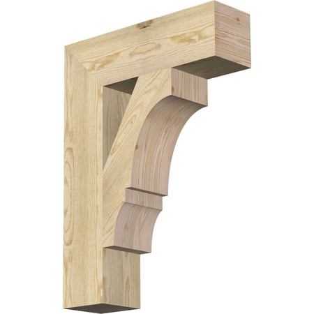 Ekena Millwork 6"W x 22"D x 30"H Balboa Block Rough Sawn Bracket, Douglas Fir