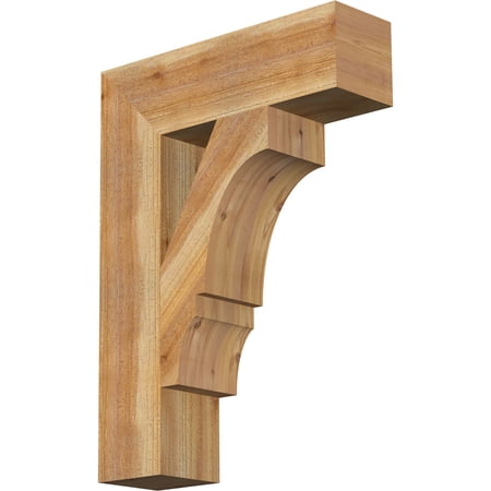 Ekena Millwork 6"W x 22"D x 30"H Balboa Block Rough Sawn Bracket, Western Red Cedar