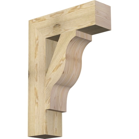 Ekena Millwork 6"W x 22"D x 30"H Funston Block Rough Sawn Bracket, Douglas Fir