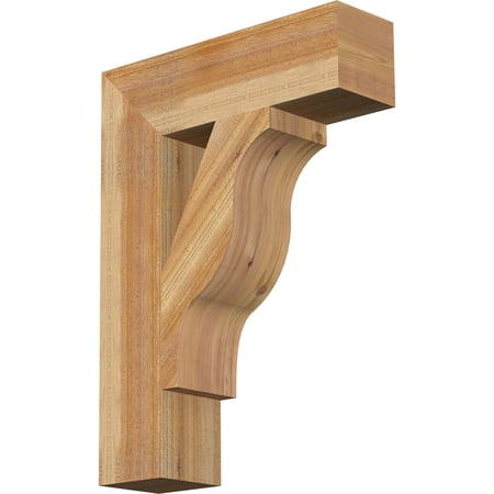 Ekena Millwork 6"W x 22"D x 30"H Funston Block Rough Sawn Bracket, Western Red Cedar