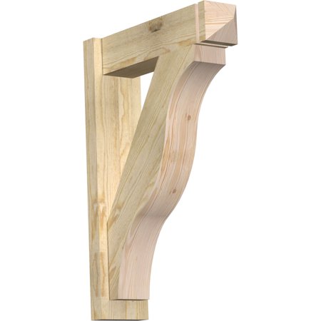 Ekena Millwork 6"W x 22"D x 30"H Funston Rough Sawn Arts and Crafts Outlooker, Douglas Fir