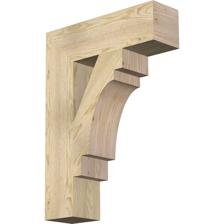 Ekena Millwork 6"W x 22"D x 30"H Merced Block Rough Sawn Bracket, Douglas Fir